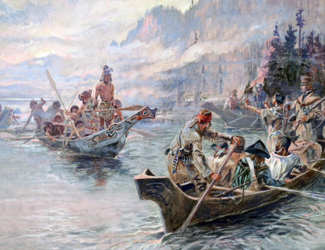 Das Kanu am Ufer lassen