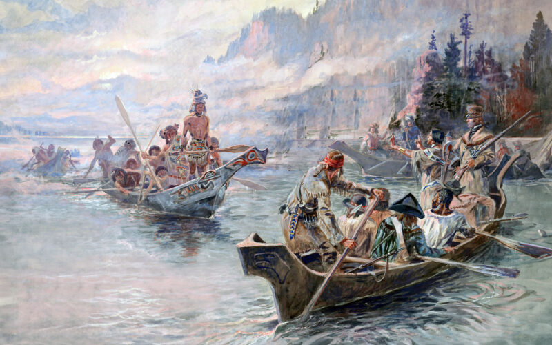 Das Kanu am Ufer lassen